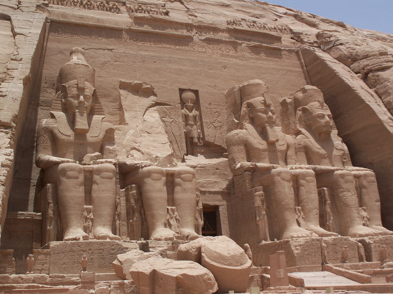 The rock-cut colossi of Abu Simbel